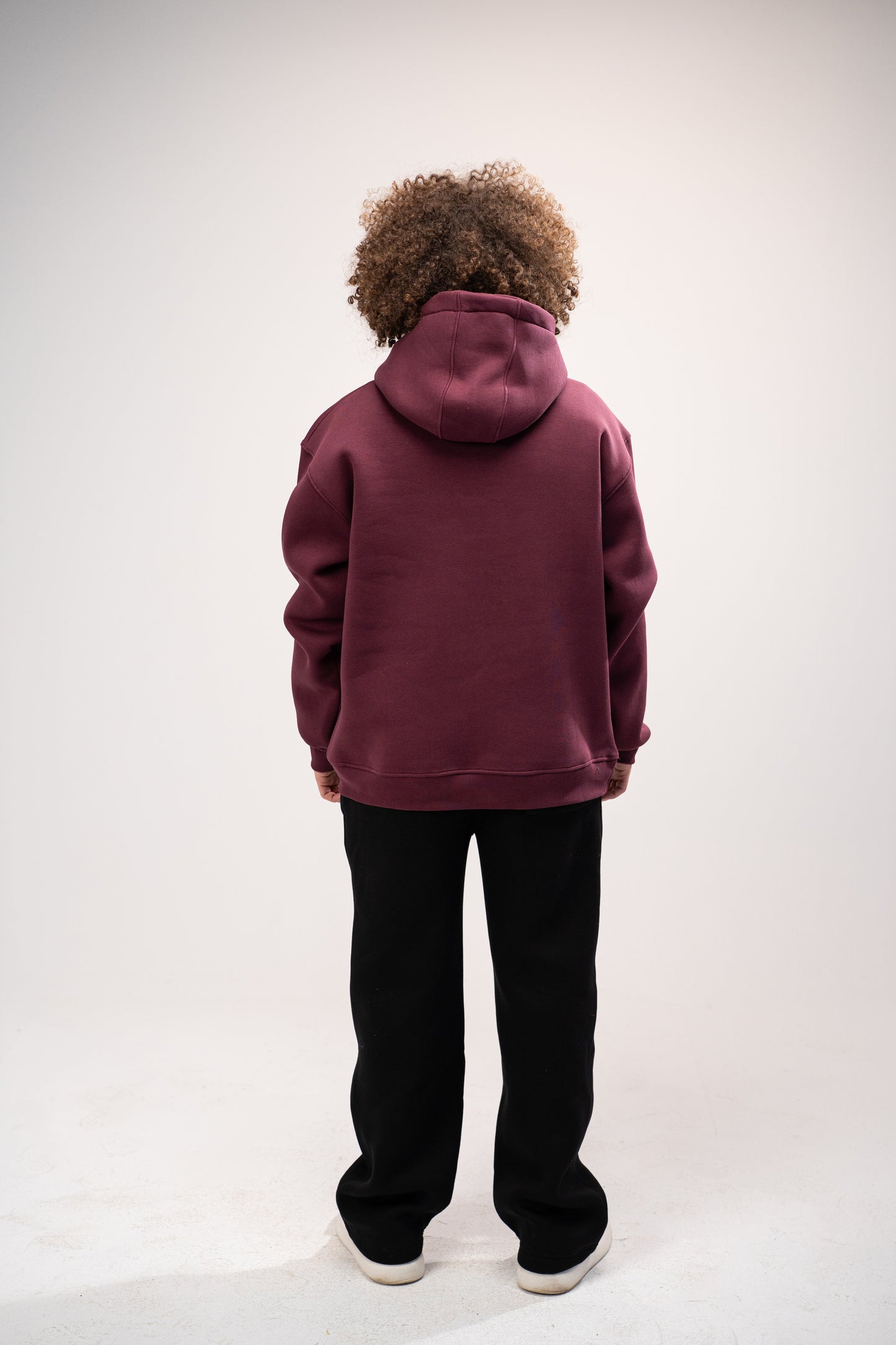 Printed Burgundy Oversized Hoodie