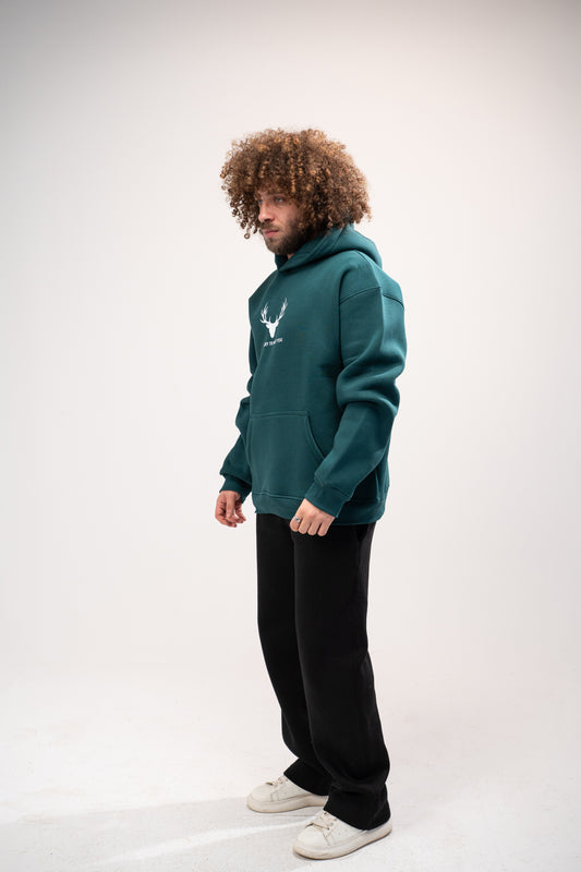 Printed Green Oversized Hoodie