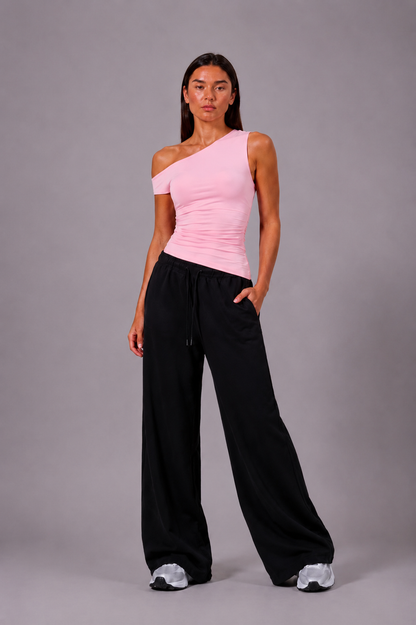 BLAQ Basic Off Shoulder Tee | Double Layered