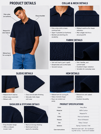 Knitwear Cotton Polo Tshirts — Unisex