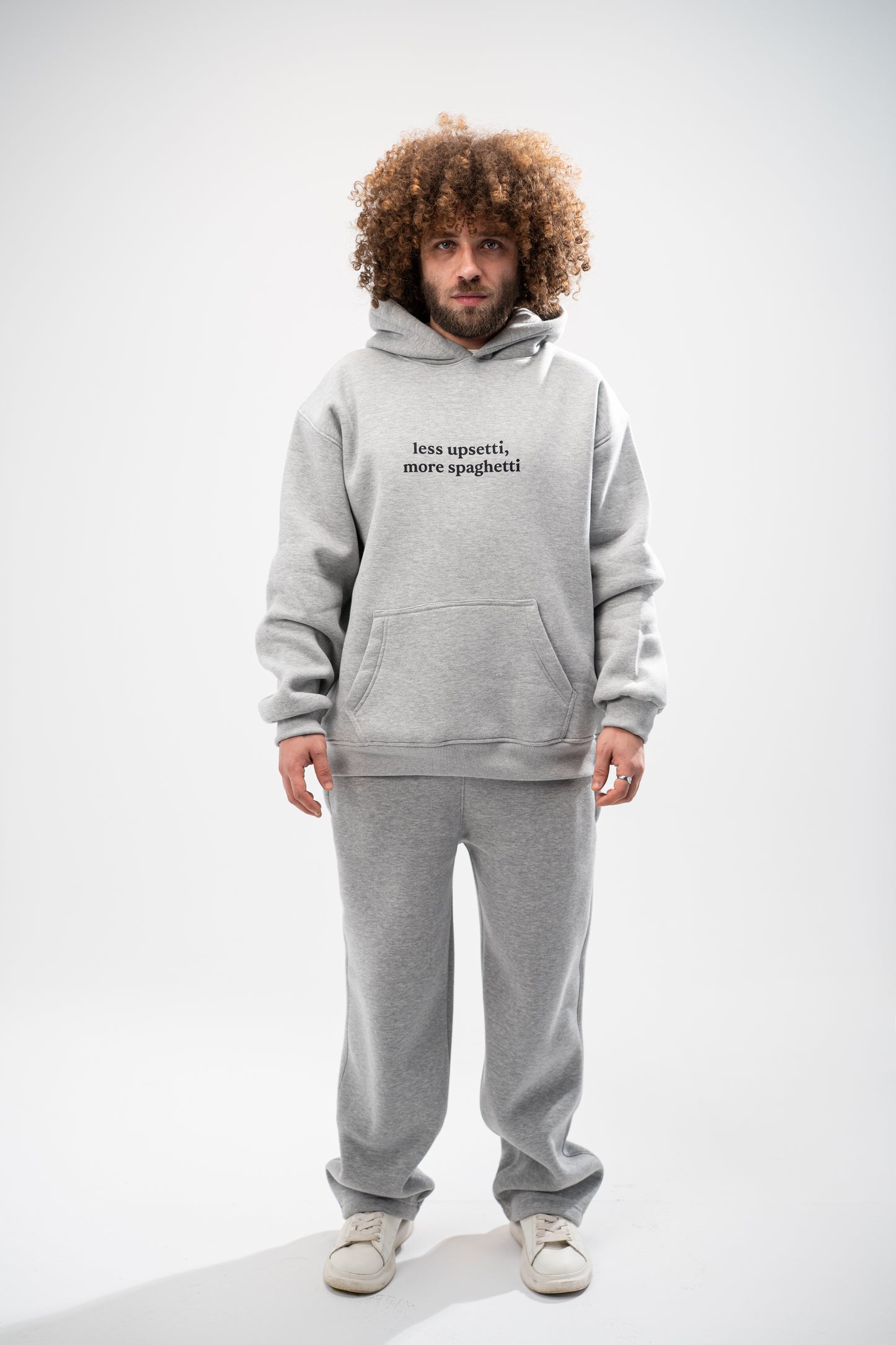 Printed Grey Oversized Hoodie
