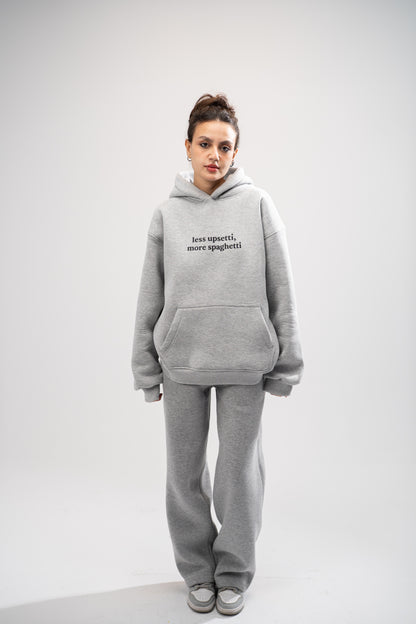 Printed Grey Oversized Hoodie