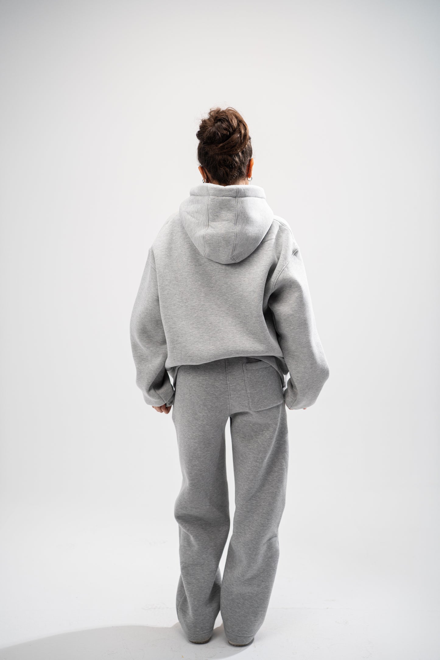 Printed Grey Oversized Hoodie