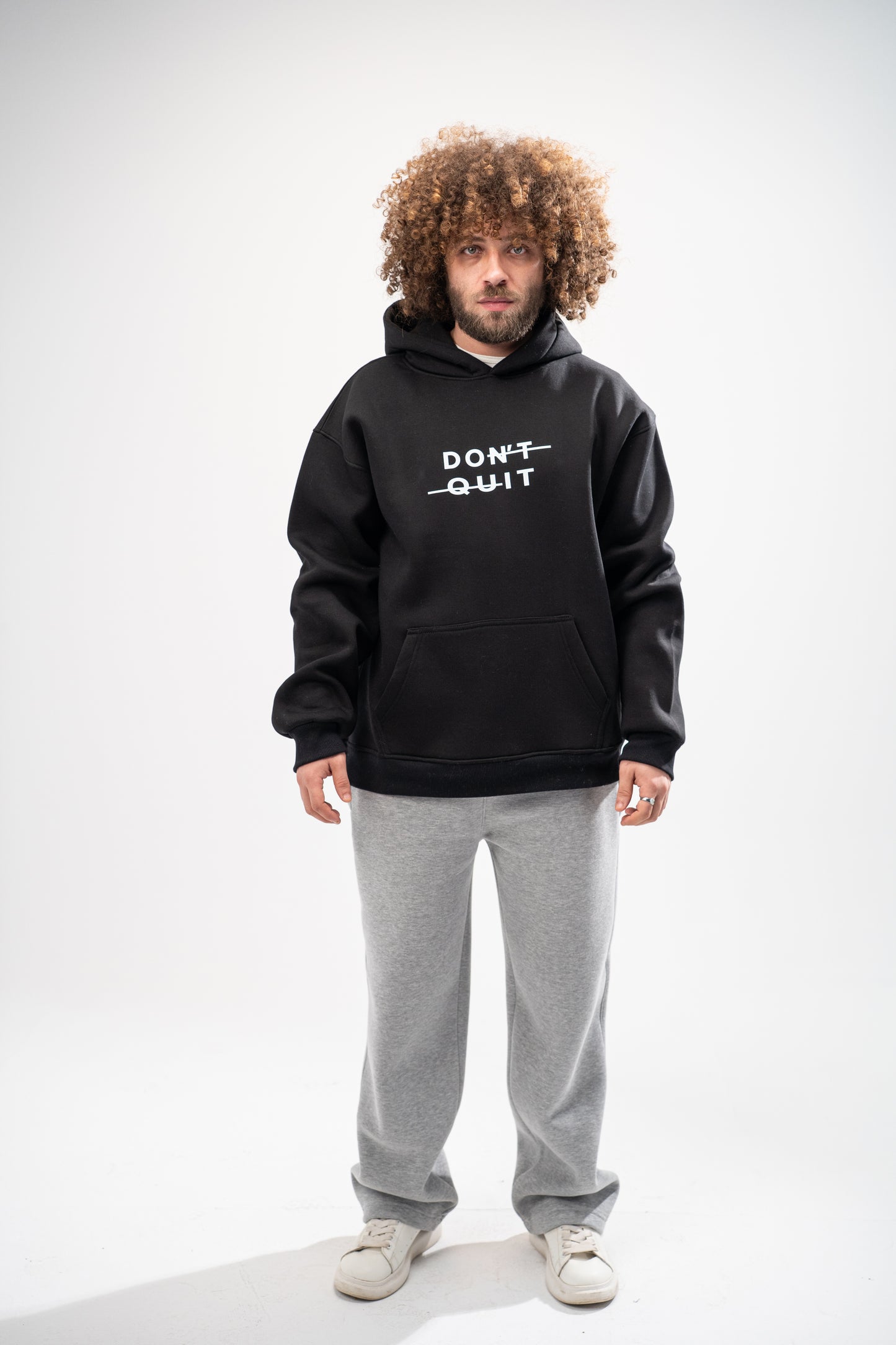 Printed Black Oversized Hoodie