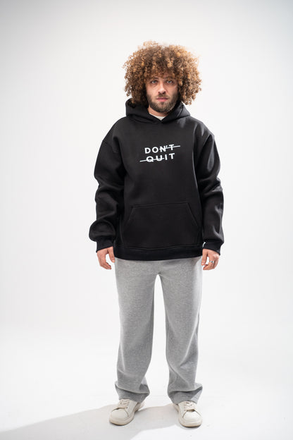 Printed Black Oversized Hoodie