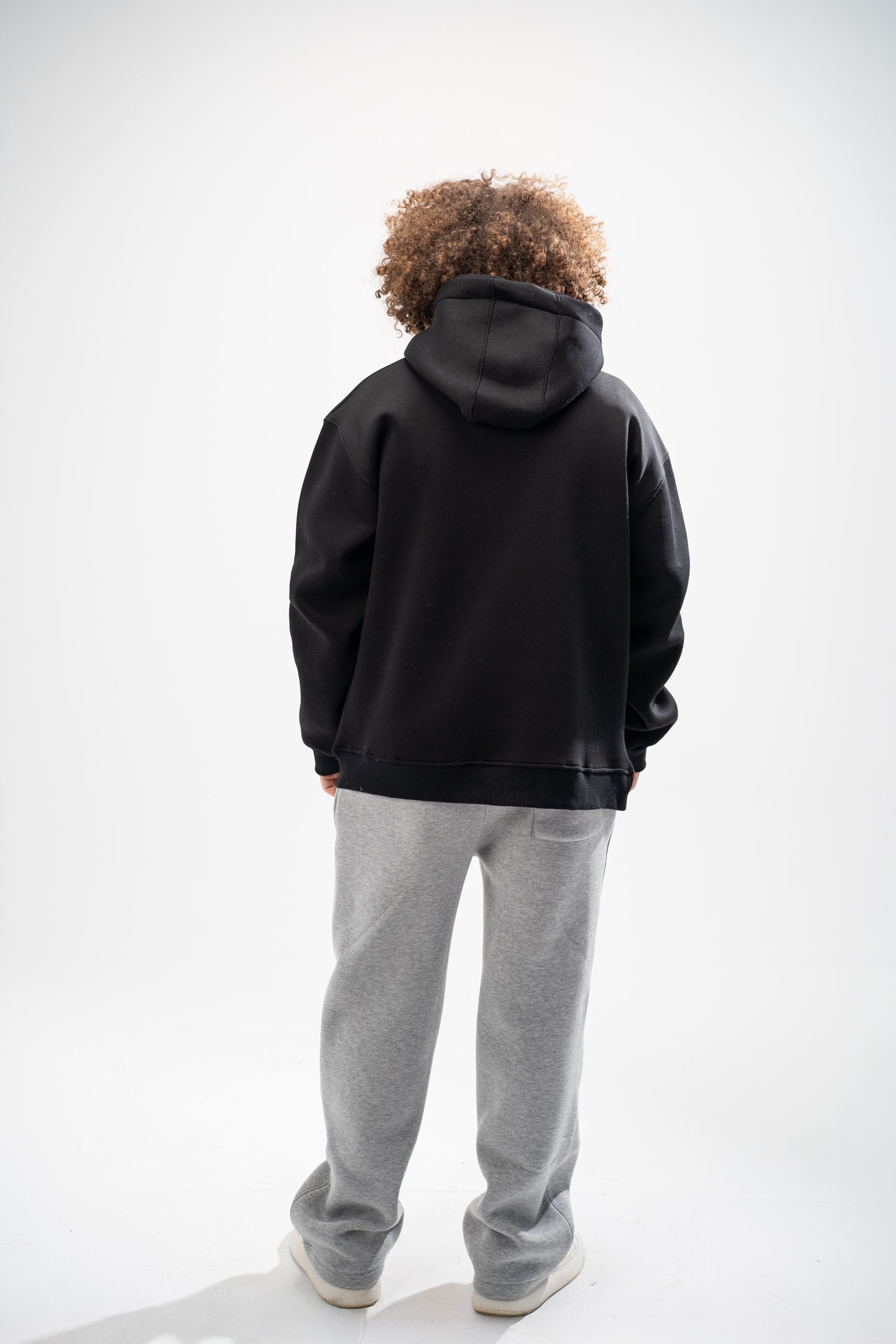 Printed Black Oversized Hoodie