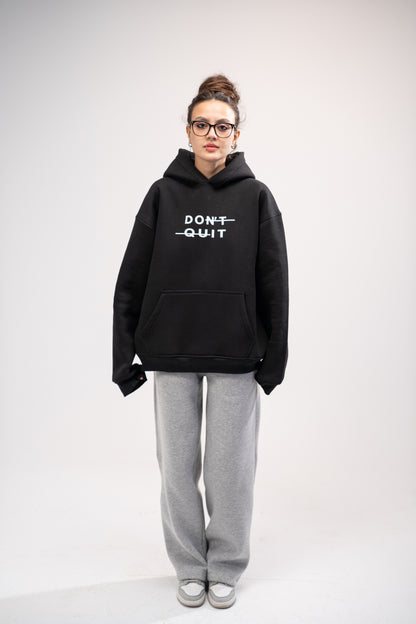 Printed Black Oversized Hoodie