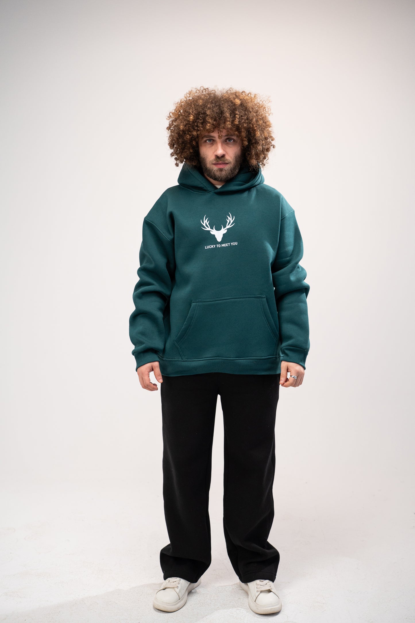 Printed Green Oversized Hoodie
