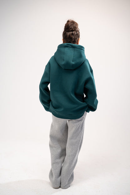 Printed Green Oversized Hoodie