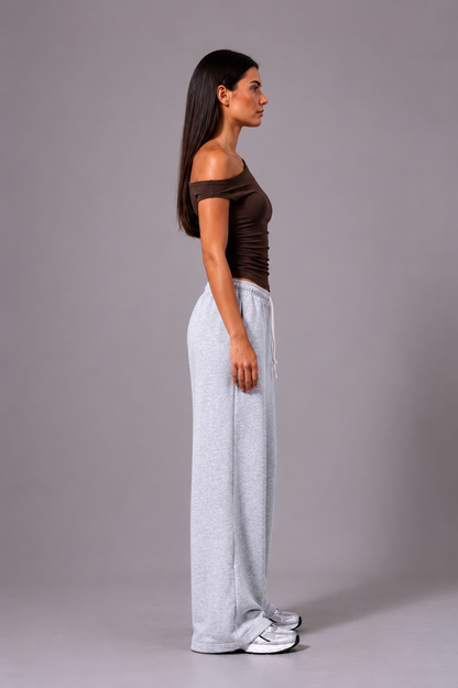 BLAQ Basic Off Shoulder Tee | Double Layered